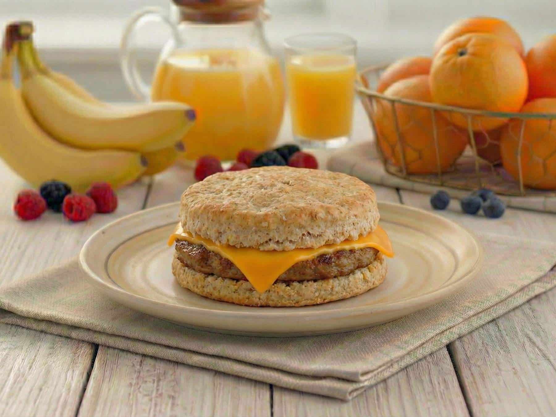 PUB6015 Whole Grain Biscuit Sandwich with Turkey Sausage and Cheese (IW)